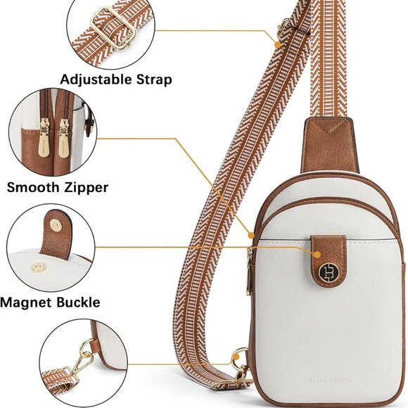 Small Sling Bag Crossbody Bags for Women Trendy Crossbody Purse Leather Chest Ba - Picture 6 of 8